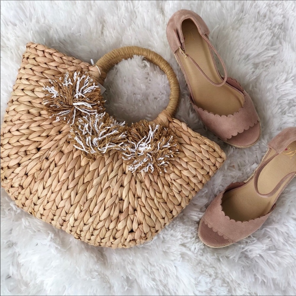LAST 1! DUSTY MAUVE PLATFORM ESPADRILLE WEDGES - Picture 5 of 6